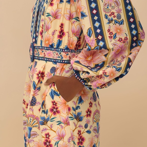 Farm Rio Cream Superbloom Tapestry Organic Cotton Romper - Picture 3 of 11